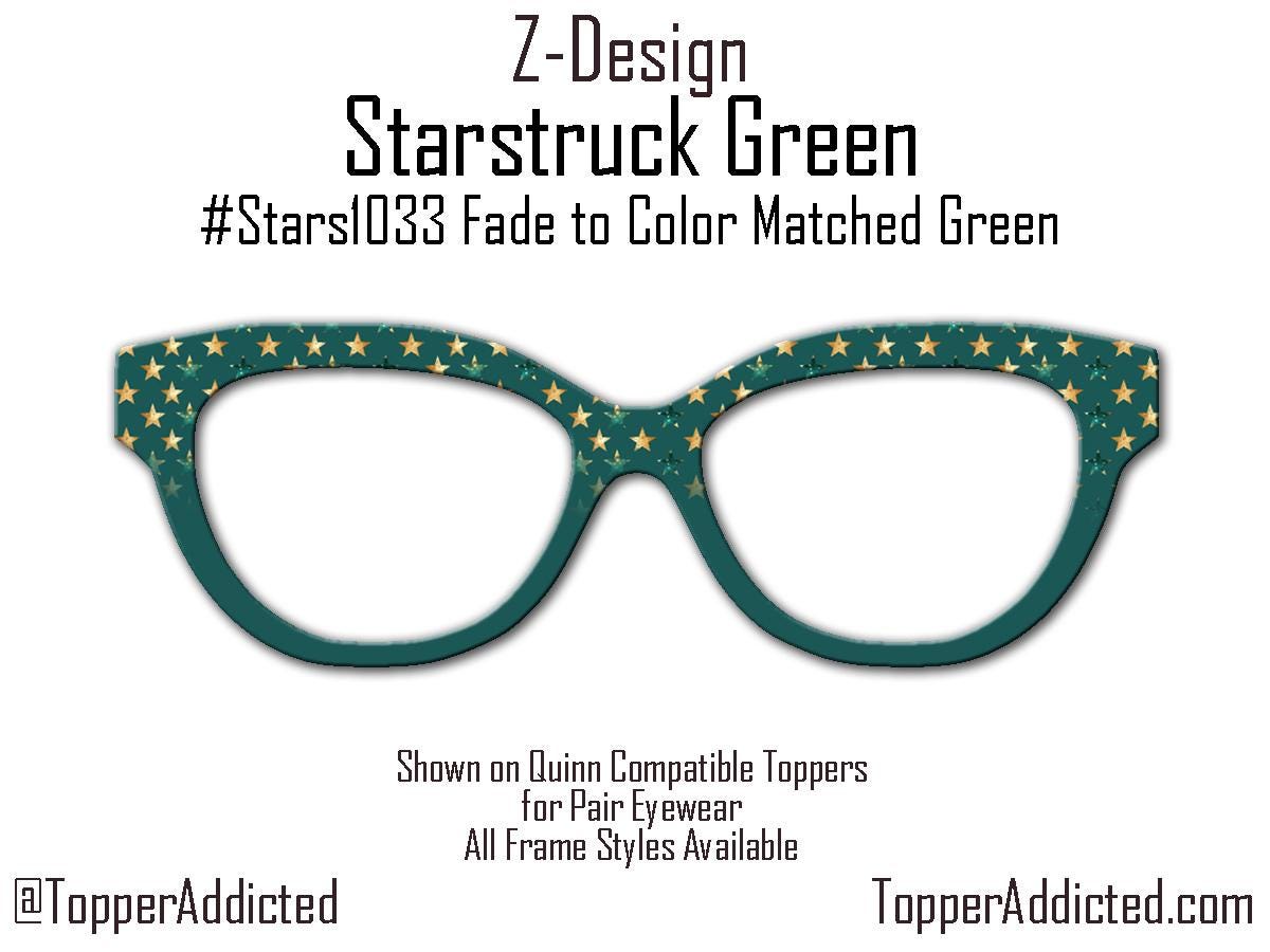 Green Starstruck Magnetic Metal Topper | Compatible with Pair Eyewear | Ships in 3 Business Days or less | All 30+ Top Frame Styles Avail.