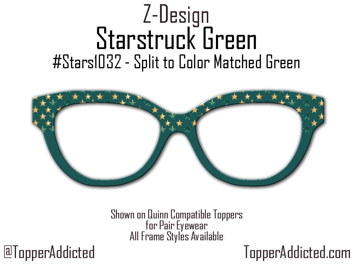 Green Starstruck Magnetic Metal Topper | Compatible with Pair Eyewear | Ships in 3 Business Days or less | All 30+ Top Frame Styles Avail.