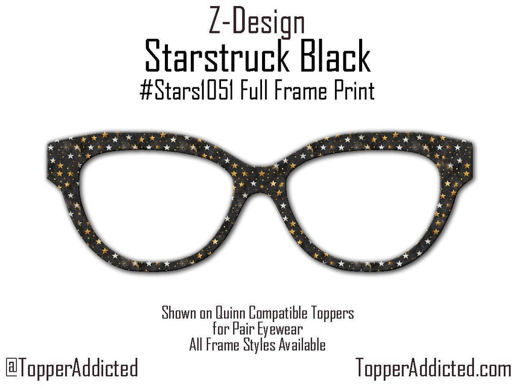 Black Starstruck Magnetic Metal Topper for Pair Eyewear Top Frames