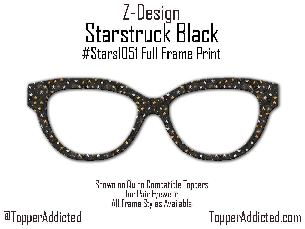 Black Starstruck Magnetic Metal Topper for Pair Eyewear Top Frames