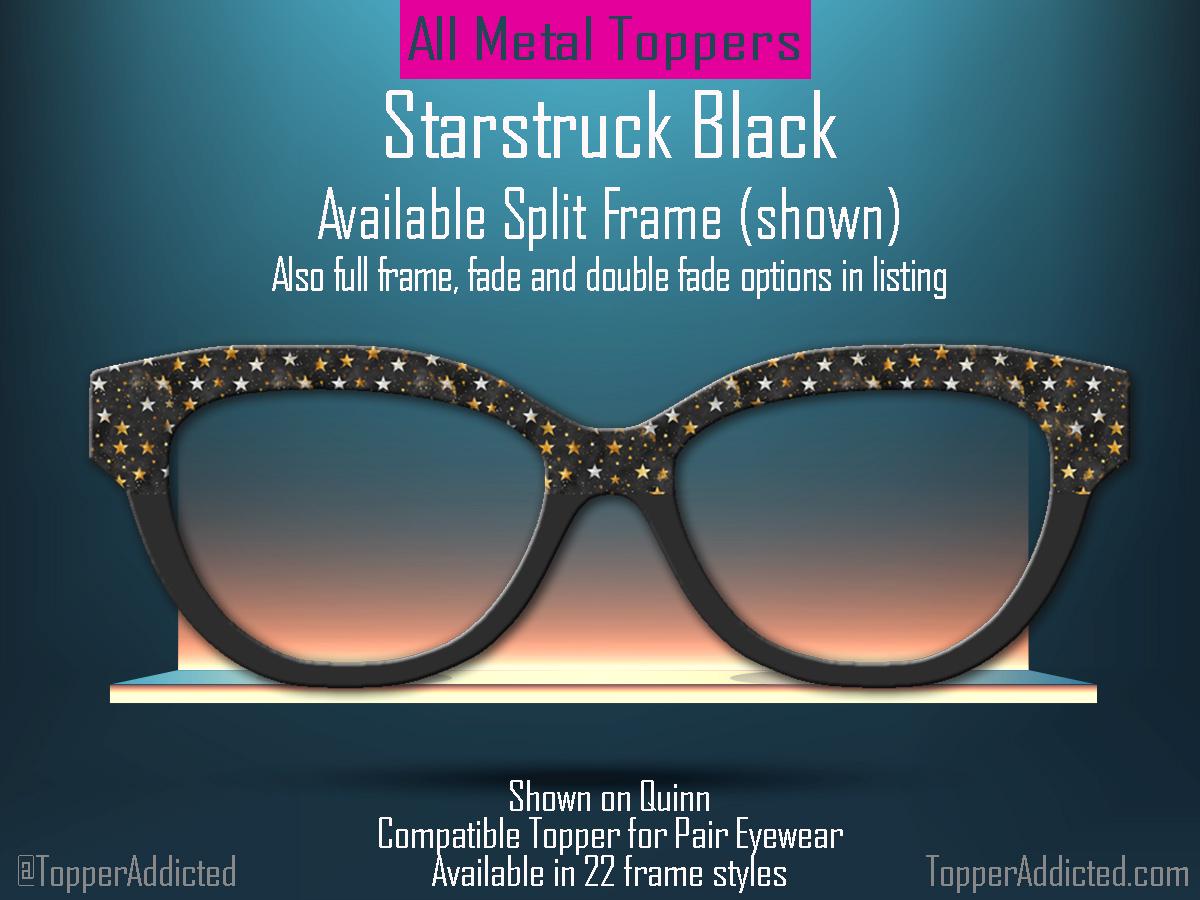 Black Starstruck Magnetic Metal Topper for Pair Eyewear Top Frames