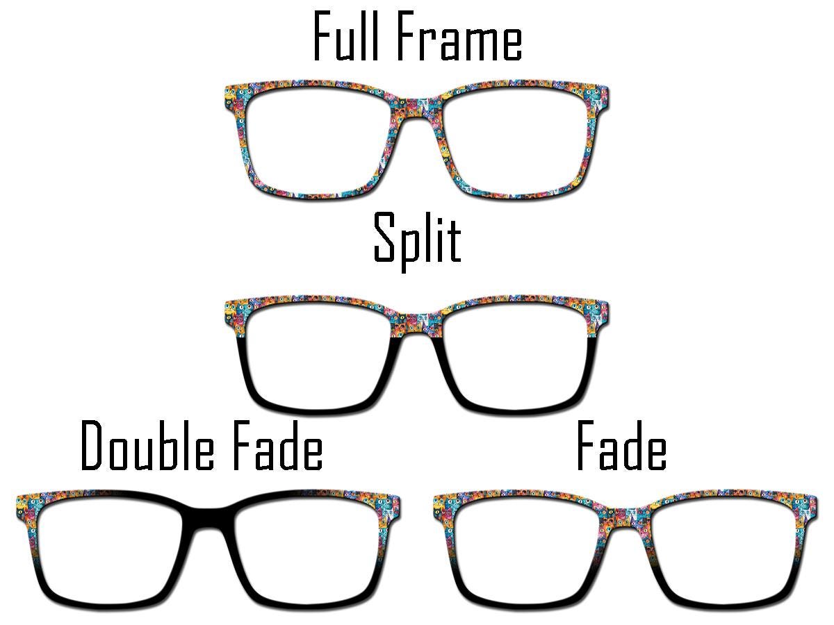 Feline Frenzy Pair Eyewear Compatible Magnetic Toppers – Colorful Cat Pattern, Fast Shipping, Custom Toppers Purrfect Gift for Cat Lovers!