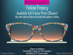 Feline Frenzy Pair Eyewear Compatible Magnetic Toppers – Colorful Cat Pattern, Fast Shipping, Custom Toppers Purrfect Gift for Cat Lovers!