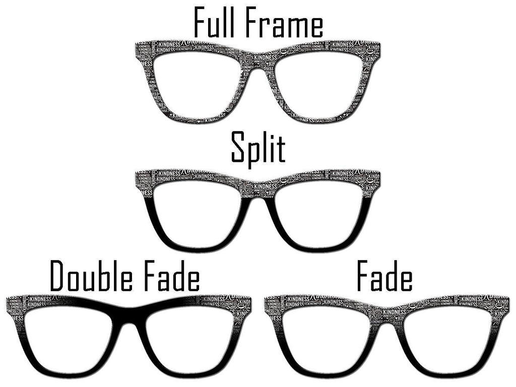 Kindness Counts Pair Eyewear Magnetic Toppers – Word Cloud Design, Black & White, Full Frame, Special pricing for next 50 sold.