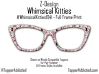 Whimsical Kitties Metal Topper for Pair Eyewear – Pink & Black Cat Design – Magnetic Frame Accessory – Customizable for the Cat Lover
