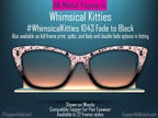 Whimsical Kitties Metal Topper for Pair Eyewear – Pink & Black Cat Design – Magnetic Frame Accessory – Customizable for the Cat Lover