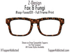 Fox & Fungi - Woodland Fox + Mushroom Pattern Metal Magnetic Eyewear Topper for Pair Eyewear Top Frames - Cottagecore