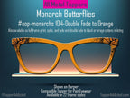 Monarch Butterfly Glasses Toppers – Metal Magnetic Cover compatible with all Pair Eyewear – Full Frame, Split, Fade & Double Fade Options