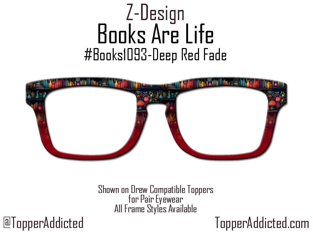 Books Are Life! – Magnetic Glasses Topper for Pair Eyewear | Book Lovers or Library Books Design. Fast Shipping from Texas Love to read.