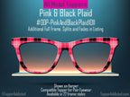 Pink & Black Plaid Pair Eyewear Compatible Topper | Classic Checkered Look with Custom Fade Options. All Metal. Fast Shipping.