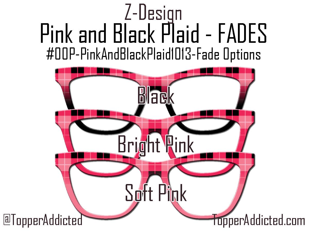 Pink & Black Plaid Pair Eyewear Compatible Topper | Classic Checkered Look with Custom Fade Options. All Metal. Fast Shipping.