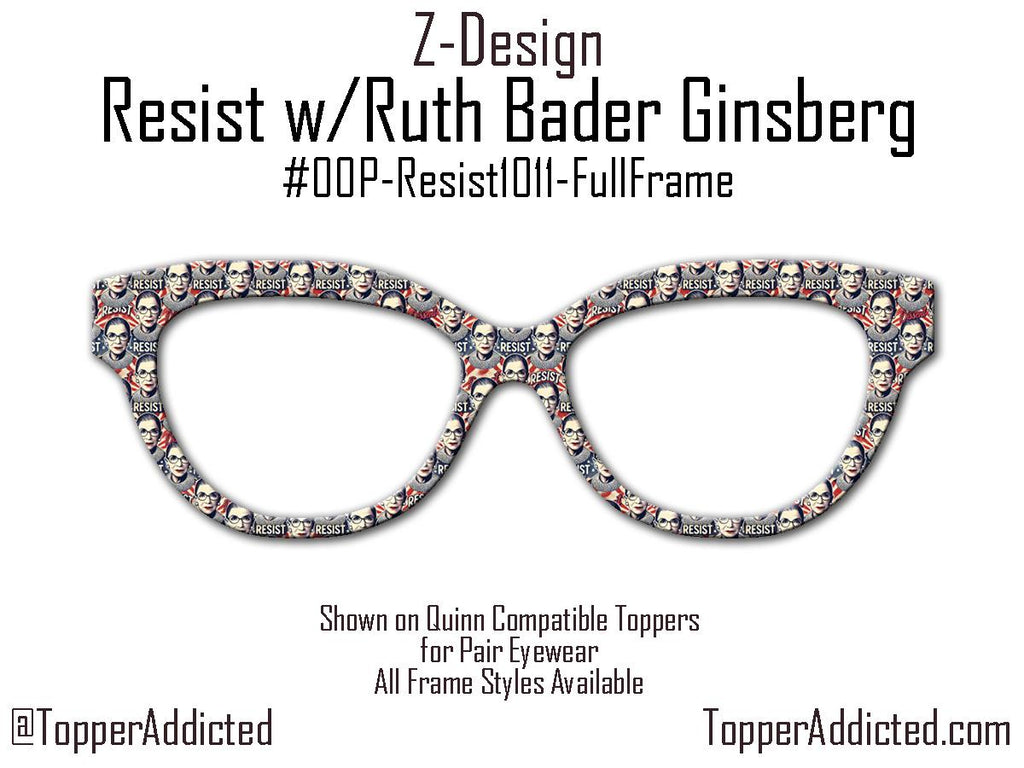 RBG "Resist" Glasses Topper | Ruth Bader Ginsburg Tribute for Pair Eyewear