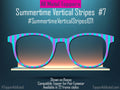 Summertime Vertical Stripes Metal Toppers for Pair Eyewear | Purple Aqua Pink Striped Glasses Toppers | Fast Shipping - Options Available