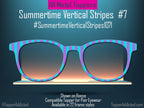 Summertime Vertical Stripes Metal Toppers for Pair Eyewear | Purple Aqua Pink Striped Glasses Toppers | Fast Shipping - Options Available