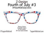 Firecracker Balloons – Red, White & Blue Celebration Topper for Pair Eyewear- 4th of July Metal Topper