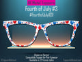 Firecracker Balloons – Red, White & Blue Celebration Topper for Pair Eyewear- 4th of July Metal Topper