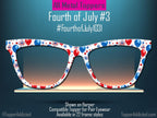 Firecracker Balloons – Red, White & Blue Celebration Topper for Pair Eyewear- 4th of July Metal Topper