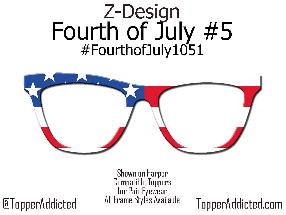 Bold Stripes, Bright Stars – Clean USA Flag Topper for Pair Eyewear - 4th of July Metal Topper with fast shipping from Texas - American Flag