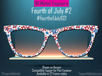 USA Star Parade – Multicolor Patriotic Star Metal Topper for Pair Eyewear- 4th of July Metal Topper - July4th Stars of Patriotism
