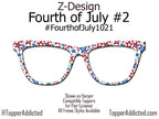 USA Star Parade – Multicolor Patriotic Star Metal Topper for Pair Eyewear- 4th of July Metal Topper - July4th Stars of Patriotism