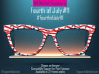 Freedom Waves – Wavy Flag-Inspired Patriotic Topper for Pair Eyewear- 4th of July Metal Topper Red, White and Blue - Ships FAST. Made in USA