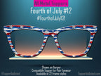 Liberty in Motion – Star-Spangled Wavy Flag Topper for Pair Eyewear - 4th of July Glasses Topper - Ships FAST. Patriotically Made in USA