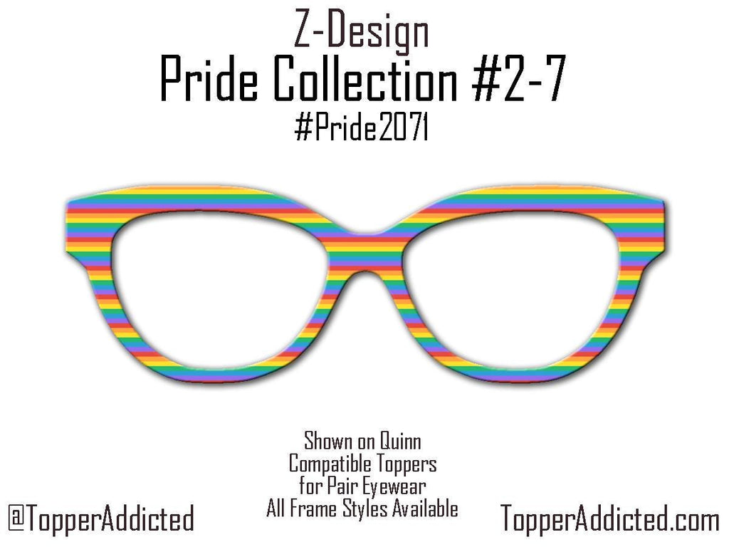 Classic Rainbow Stripes - Pride 2-7 - Magnetic Pride Rainbow Topper for Pair Eyewear - Ships FAST. Pride Month LGBTQ, Out and Loud