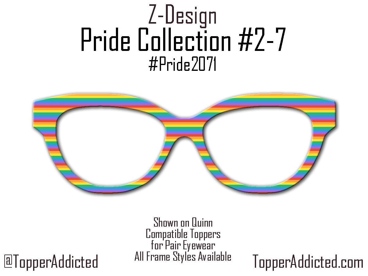 Classic Rainbow Stripes - Pride 2-7 - Magnetic Pride Rainbow Topper for Pair Eyewear - Ships FAST. Pride Month LGBTQ, Out and Loud
