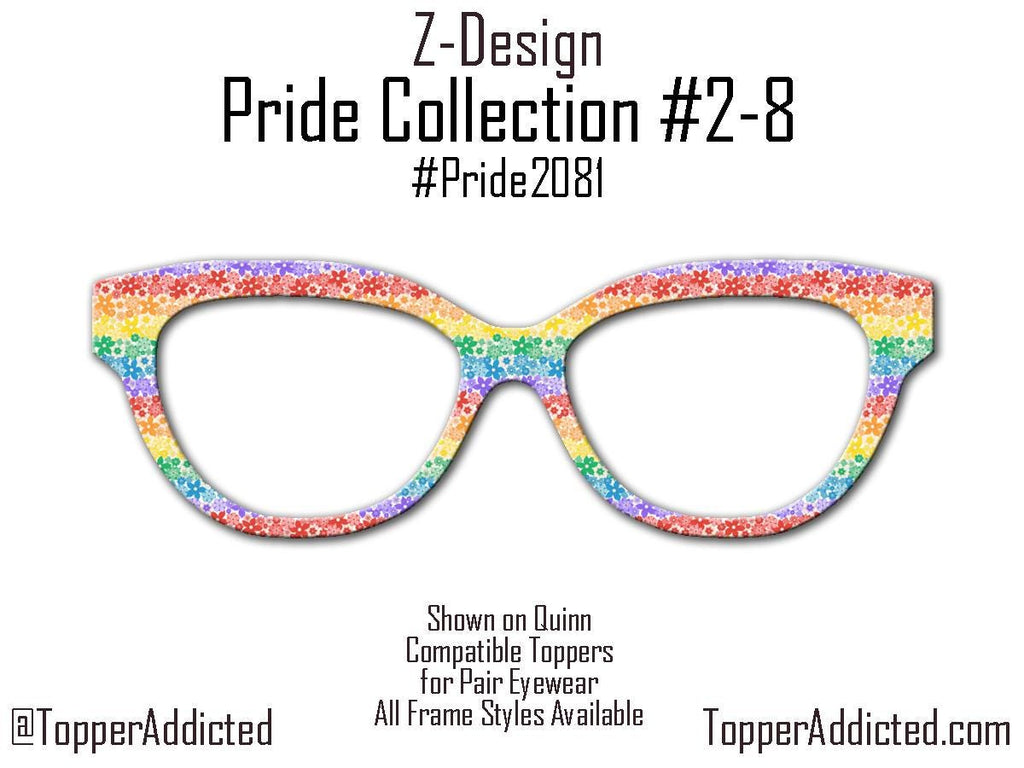 Rainbow Daisy Burst - Pride 2-8 - Magnetic Pride Floral Topper for Pair Eyewear - Ships FAST. Pride Month LGBTQ, Out and Loud, Pride Flowers