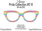 Rainbow Daisy Burst - Pride 2-8 - Magnetic Pride Floral Topper for Pair Eyewear - Ships FAST. Pride Month LGBTQ, Out and Loud, Pride Flowers
