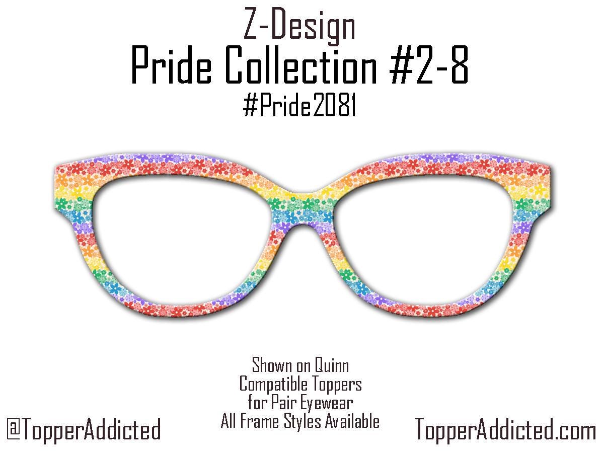 Rainbow Daisy Burst - Pride 2-8 - Magnetic Pride Floral Topper for Pair Eyewear - Ships FAST. Pride Month LGBTQ, Out and Loud, Pride Flowers