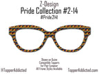 Love Pulse - Pride 2-14 Magnetic a heartbeat of rainbow hearts and waves on Black for Pair Eyewear - Ships FAST. Pride Month Topper