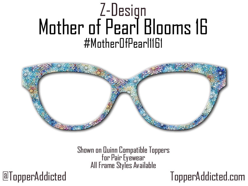 Mother of Pearl Print Floral Blooms for Pair Eyewear Magnetic glasses in metal | Fast Shipping - lightweight and beautiful