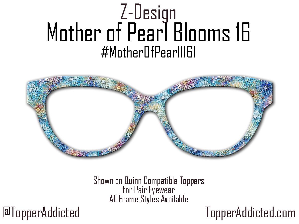 Mother of Pearl Print Floral Blooms for Pair Eyewear Magnetic glasses in metal | Fast Shipping - lightweight and beautiful