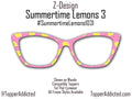 Summertime Lemons Pink Topper for Pair Eyewear | Lemon Print on Bold Pink Background All frame styles available with Fades available
