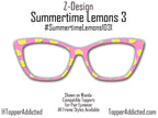 Summertime Lemons Pink Topper for Pair Eyewear | Lemon Print on Bold Pink Background All frame styles available with Fades available
