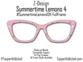 Summertime Lemons 4 Pink Topper compatible with Pair Eyewear | Lemonade Picnic on Pink Background Four Style Options plus customizing avail