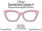 Summertime Lemons 4 Pink Topper compatible with Pair Eyewear | Lemonade Picnic on Pink Background Four Style Options plus customizing avail