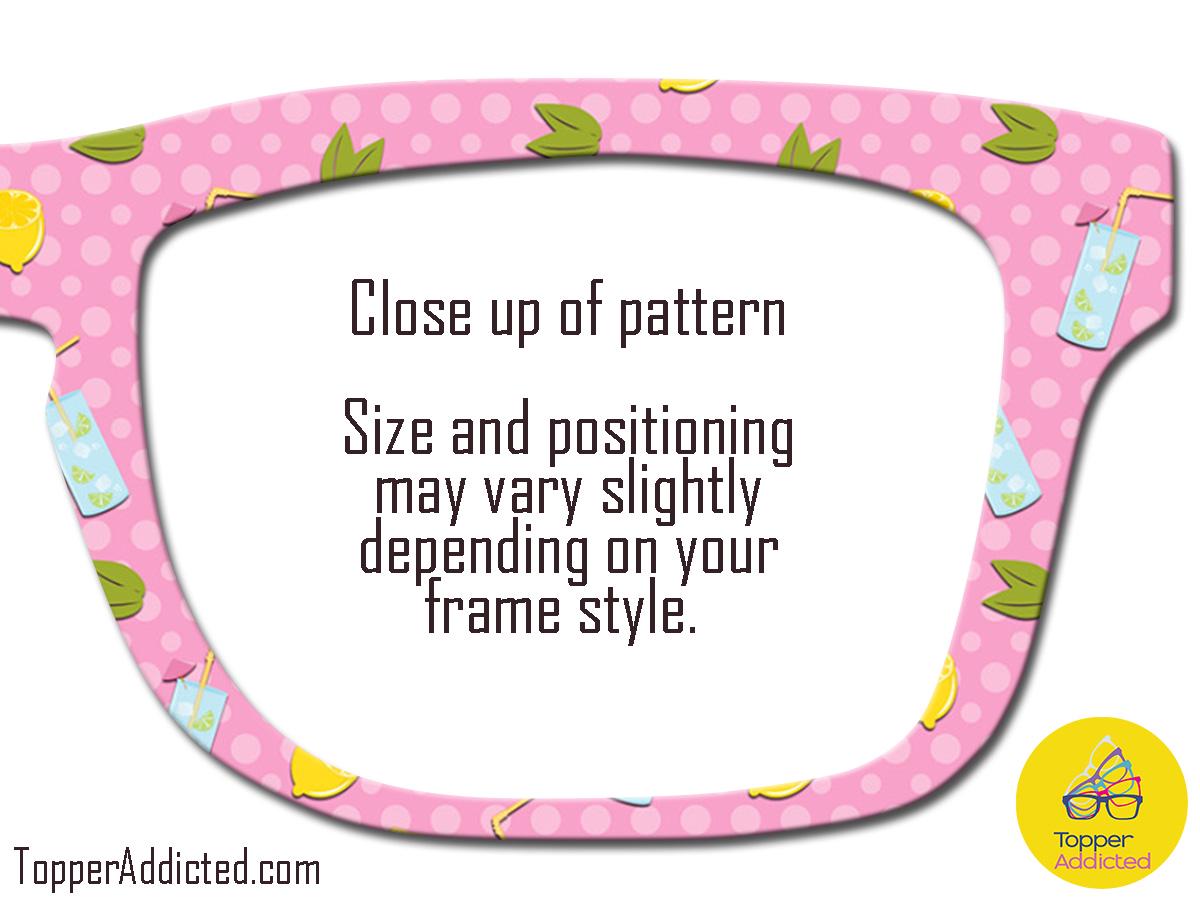 Summertime Lemons 4 Pink Topper compatible with Pair Eyewear | Lemonade Picnic on Pink Background Four Style Options plus customizing avail