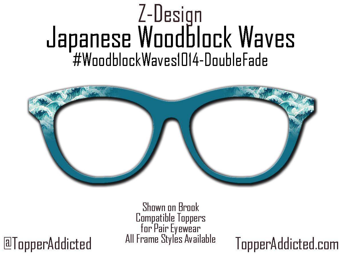 Japanese Woodblock Waves Magnetic Topper for Pair Eyewear | Ocean Wave Print in Full, Fade, or Double Fade | Fast Shipping & Amazing Quality