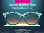 Japanese Woodblock Waves Magnetic Topper for Pair Eyewear | Ocean Wave Print in Full, Fade, or Double Fade | Fast Shipping & Amazing Quality