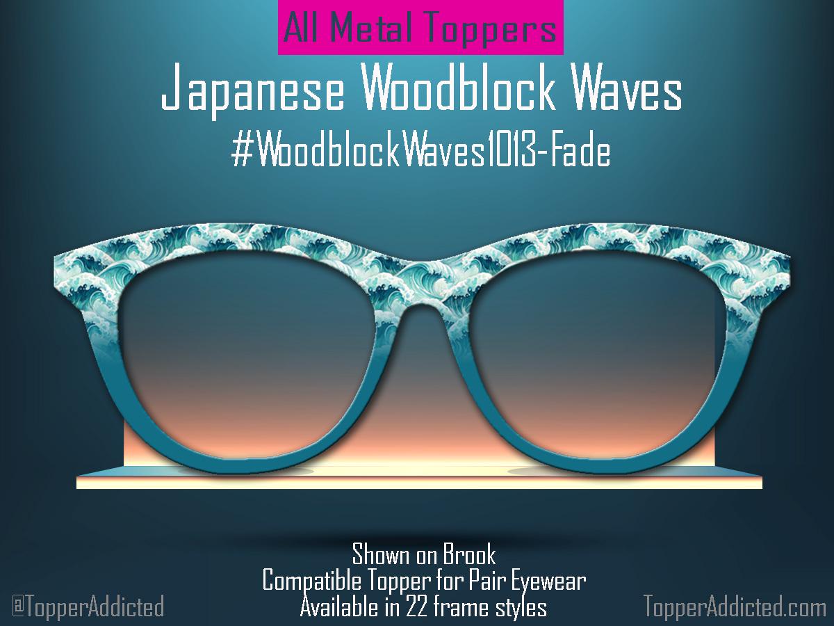 Japanese Woodblock Waves Magnetic Topper for Pair Eyewear | Ocean Wave Print in Full, Fade, or Double Fade | Fast Shipping & Amazing Quality