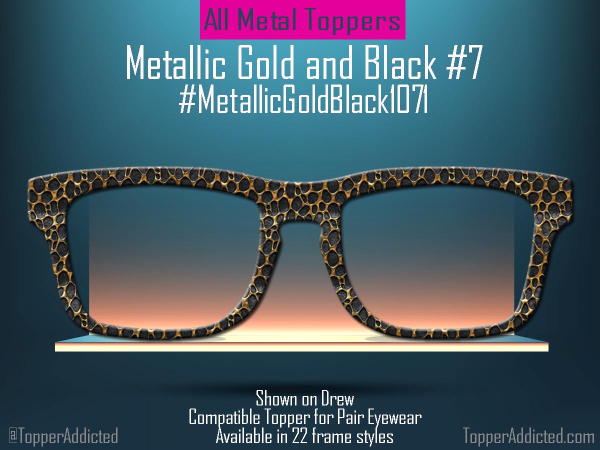Metallic Gold and Black Glasses Topper #7 for Pair Eyewear – Magnetic Metal Topper Available in Full Frame, Split, Fade, or Double Fade