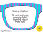 Summertime Vertical Stripes Metal Toppers for Pair Eyewear | Purple Aqua Pink Striped Glasses Toppers | Fast Shipping - Options Available