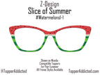 Slice of Summer – Watermelon-Themed Lightweight, thin, Metal Magnetic Toppers for Pair Eyewear | Fast shipping. Pefect picnic top frame