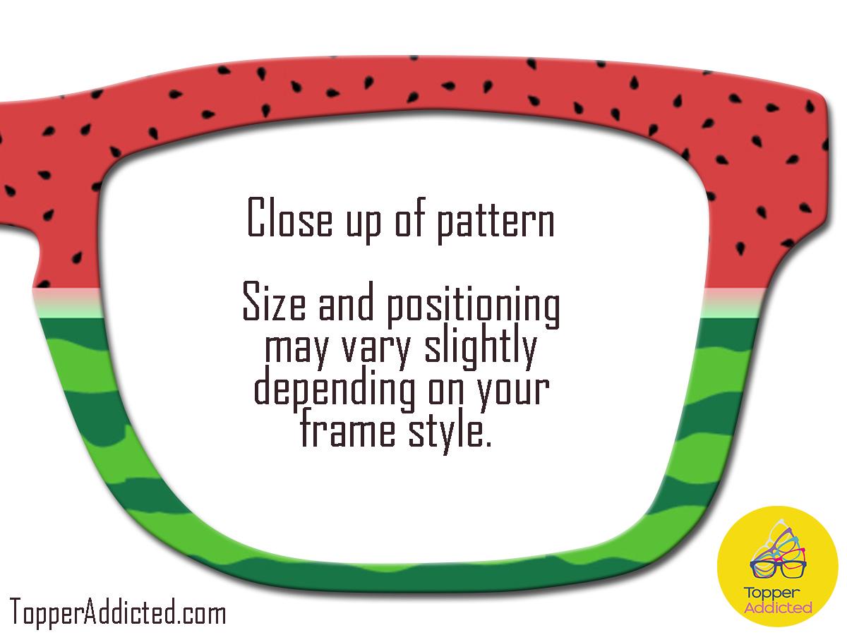 Slice of Summer – Watermelon-Themed Lightweight, thin, Metal Magnetic Toppers for Pair Eyewear | Fast shipping. Pefect picnic top frame