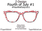 Wavy Glory – Patriotic Red, White & Blue Metal Magnetic Topper for Pair Eyewear - 4th of July Metal Topper