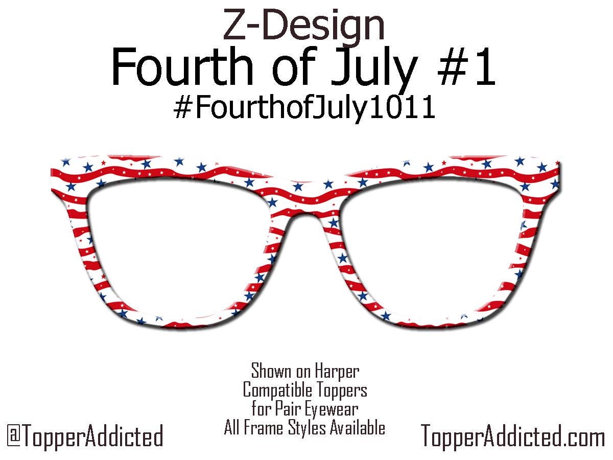 Wavy Glory – Patriotic Red, White & Blue Metal Magnetic Topper for Pair Eyewear - 4th of July Metal Topper