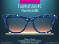 Star Filled Night USA – Deep Blue Patriotic Star Print Topper for Pair Eyewear - 4th of July Metal Topper Red, White and Blue - Ships FAST.