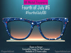 Star Filled Night USA – Deep Blue Patriotic Star Print Topper for Pair Eyewear - 4th of July Metal Topper Red, White and Blue - Ships FAST.